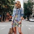 thumbnail image 4 of Vsdgher Robes d'Été Imprimé Coloré pour Femmes Robe de Plage Décontractée Col en U Sans Manches Robe Débardeur Ample avec Poche, 4 of 7