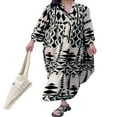 thumbnail image 1 of Women Long Dress  Long Sleeve Button-down Geometric Print Bohe Dress, 1 of 5