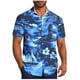 thumbnail image 2 of Blusa y camisa de manga corta con cuello vuelto para hombre, informal, a la moda, con estampado de bolsillo y botones, de poliéster., 2 of 6