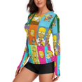 thumbnail image 2 of Simpsons Women's Sunscreen Shirt Long Sleeve Workout Tops Crewneck Soft Comfy Tees Casual T-Shirt L, 2 of 7