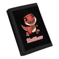 thumbnail image 2 of FUIALDOLG Cute Red Dinosaur Trifold Card Wallet, Polyester Slim Portable Pouch for Kids Daily Travel and Sports Use, 2 of 7