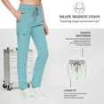 thumbnail image 3 of VIAOLI Zipper Scrubs for Women Set Work Utility Modern Nursing Uniform Athletic Healthy Beauty Wear Elastic Suit 8 Pockt, 3 of 6