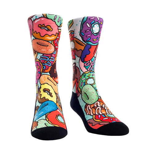 Rock 'Em Socks Unisex Crew Socks - Donuts L/XL - Walmart.com