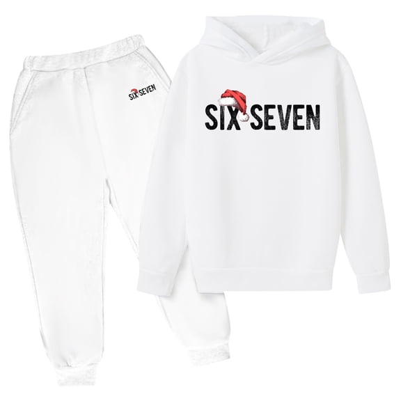 MEZZALL Kids Girls Casual Outfit Fashionable 6 7 Printed Long Sleeve Hooded Sweatshirt Tops And Pants Two Piece Comfy Playwear Birthday Children Clothes Sets