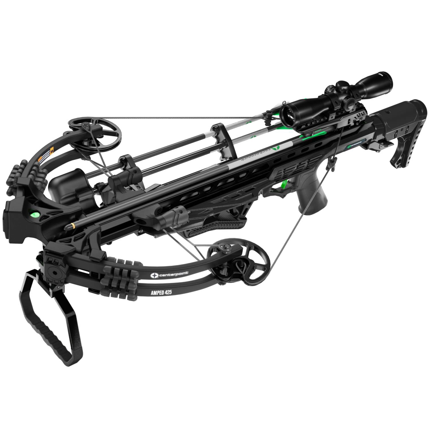 CenterPoint Archery Amped 425 FPS Compound Crossbow with Crossbow Package & Silent Crank (Black)