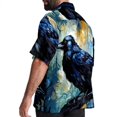 thumbnail image 3 of Crow Men's Short Sleeve Beach Shirts, Casual Button Down Poplin Printed Summer Tops - Unisex, 3 of 6