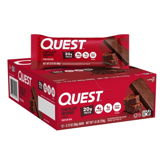Quest Protein Bar, Chocolate Brownie, 20g Protein, 12 Count