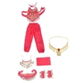 thumbnail image 1 of Conjunto De Trajes De Danza Del Vientre Para Niños Conjunto De Traje De Pantalones Con Top Halter Para Danza Del Vientre Para Niños Rojo, 1 of 8