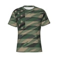 thumbnail image 3 of Naloa Jungle Green Camo USA Flag Men's T-Shirt Sport T-shirt Men's Basic Tee Casual Men's Shirt, Round Neck, Short Sleeves - 3X-Large, 3 of 5