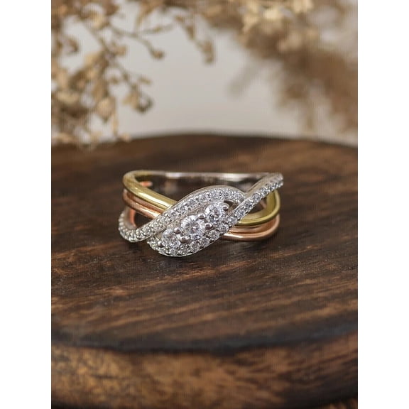 2Ct Round Cut Simulated Diamond 14k Yellow Gold Plated Women's Wedding Band Ring