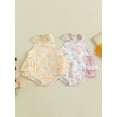 thumbnail image 3 of Rovasas Girl Overalls Romper Floral Print Layered Ruffles Sleeveless Jumpsuit, 3 of 9