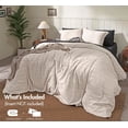 thumbnail image 5 of RUVANTI 100% Cotton Waffle Weave Queen Duvet Cover Set - Pre-Washed Soft Cozy Textured Bedding, 3-Piece, 8 Corner Ties, Breathable, Linen (Stripe), 5 of 8