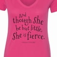 thumbnail image 4 of Inktastic Though She Be but Little Shakespeare Quote Women's V-Neck T-Shirt, 4 of 5