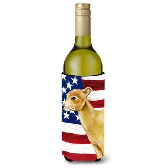 Italian Greyhound Patriotic Wine Bottle Beverge Insulator Hugger