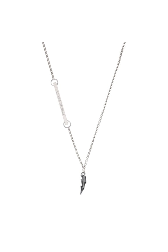Silver-tone Lightning Bolt - Silvertone Class of 2026 Delicate Bar Necklace, 18.75"