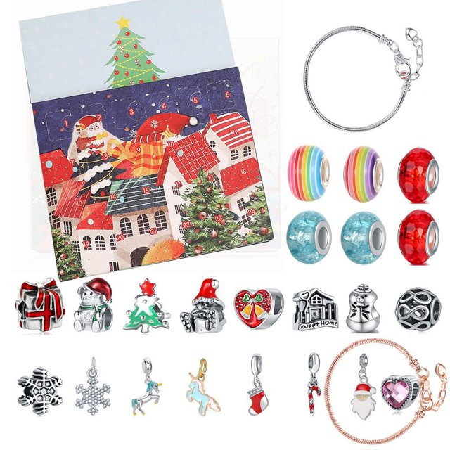 Set Calendario De Adviento ANGGREK 24 Días 2 Piezas Pulseras con 22 Cuentas
