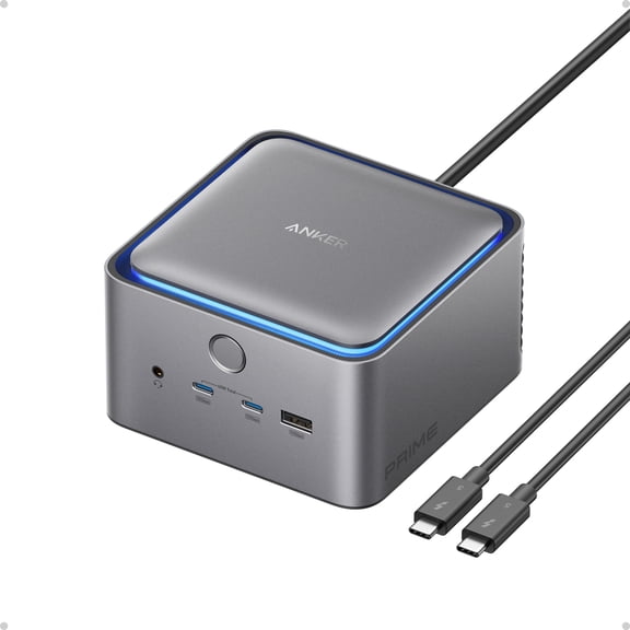 Restored Anker Prime TB5 Docking Station, 14-in-1 Thunderbolt 5 Dock with 120Gbps Max Transfer, Thunderbolt Dock with 140W Max Charging, Cooling System, Ambient Lighting, Up to 8K (Refurbished)