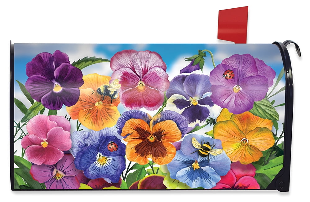 Pansies Spring Mailbox Cover Standard Briarwood Lane