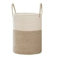 thumbnail image 2 of Large Woven Laundry Basket,Baby Laundry Basket,Cotton Rope Storage Bin,for Blankets,Decorative Tall Nursery Hamper for Living Room,Baby Nursery,Bathroom,Brown,L, 2 of 6