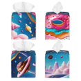 thumbnail image 3 of Rateoe Colorful Donut Pattern Tissue Box Cover, Modern Square Decorative Leather Facial Paper Case Organizer Holder Dispenser 5X5X5'', 3 of 8