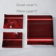 thumbnail image 4 of Line Juego de Funda Nórdica King Size, Moderno Juego de Cama Rojo con Diseño Geométrico para, 4 of 7