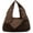 Coffee, variant on Slouchy Bag for Women Nylon Tote Bag with Multipockets Solid Color Draped Bag Large Shoulder Bag