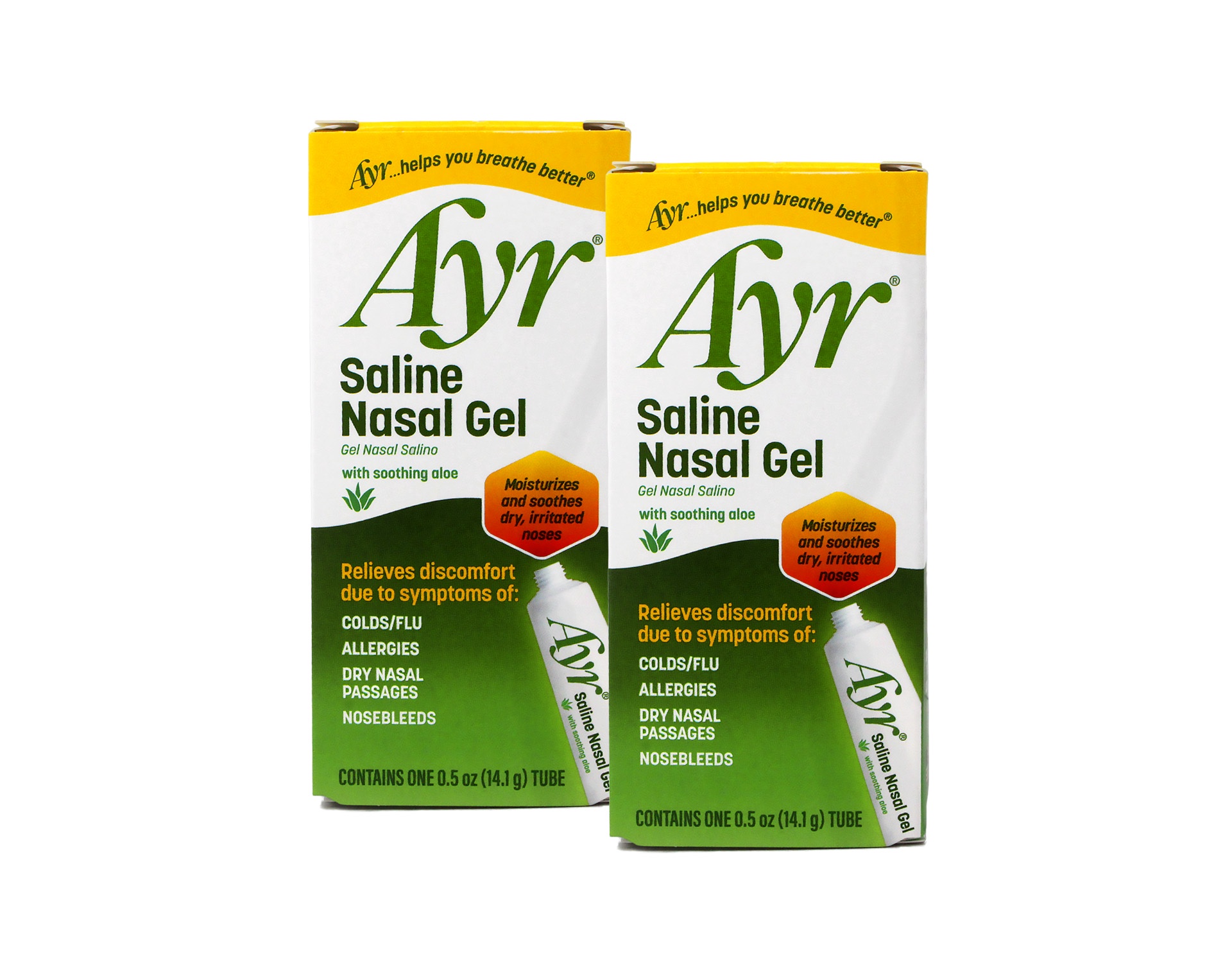 2 Pack - AYR Saline Nasal Gel with Soothing Aloe, 0.5 oz