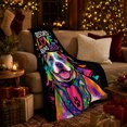 thumbnail image 3 of Rescued Love Runs Deep Dog Portrait, Uplifting Graphic Style for Dog Lovers, Rainbow Rescue Quote and Pet Adoption Gift, Soft Flannel Blanket for Bedroom and Family Room, Pet Home Decor, 3 of 9