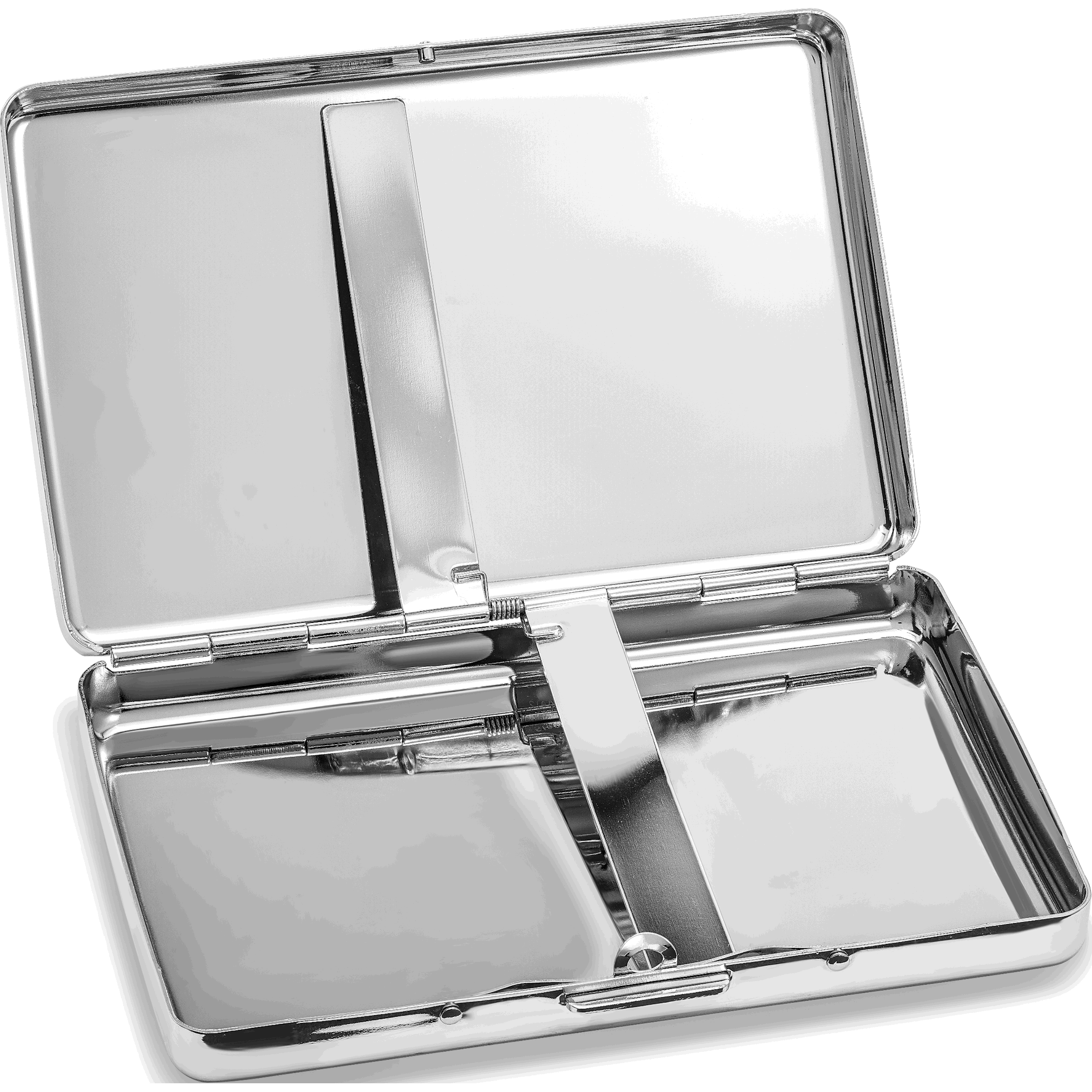 Fashion Silver-Tone Plain (Holds 16) Multi-Use/Cigarette Case (4 X 3) Made In China -Jewelry By Sweet Pea