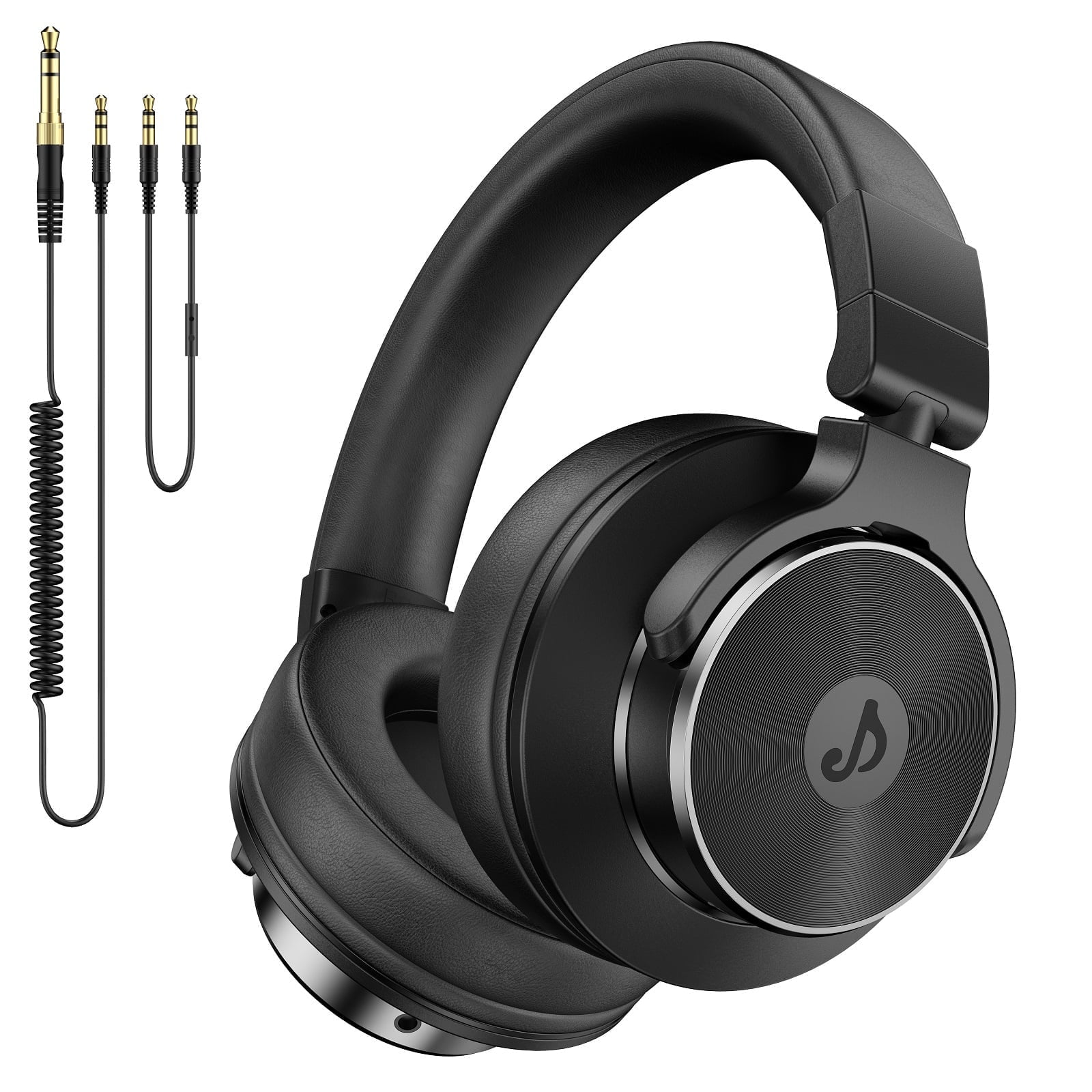 FFN DJ Headphones over Ear Wired Headphones Monitor & Mixing, Studio Headphones with 50mm Neodymium Drivers and 1/4 to 3.5mm Jack for Amp Computer Recording Podcast Keyboard Guitar Laptop,Black