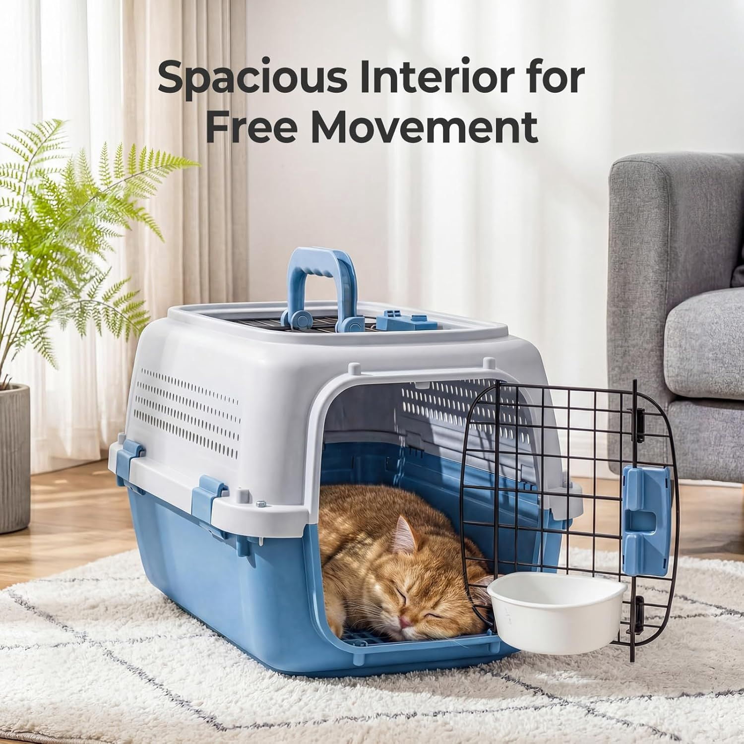 Hard-Sided Dog and Cat Carrier, TSA Airline Approved, for Small to Medium Pets, Travel Crate with Handle, Ventilated Design