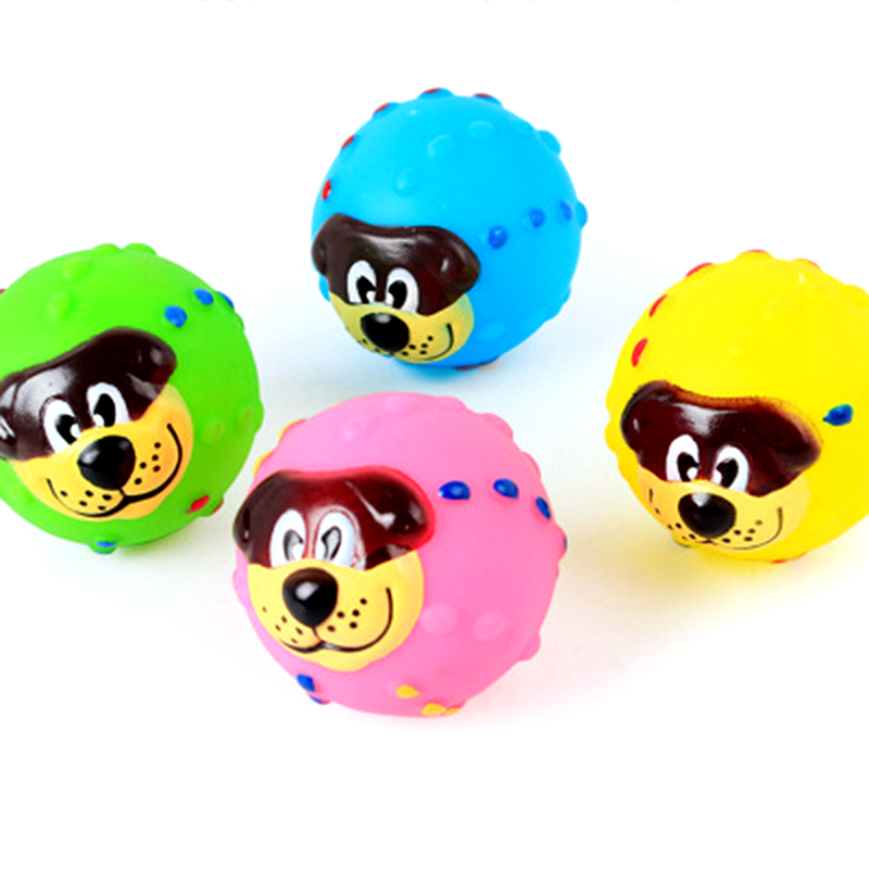 Pet Dog Puppy Play Squeaky Ball With Fetch Toy