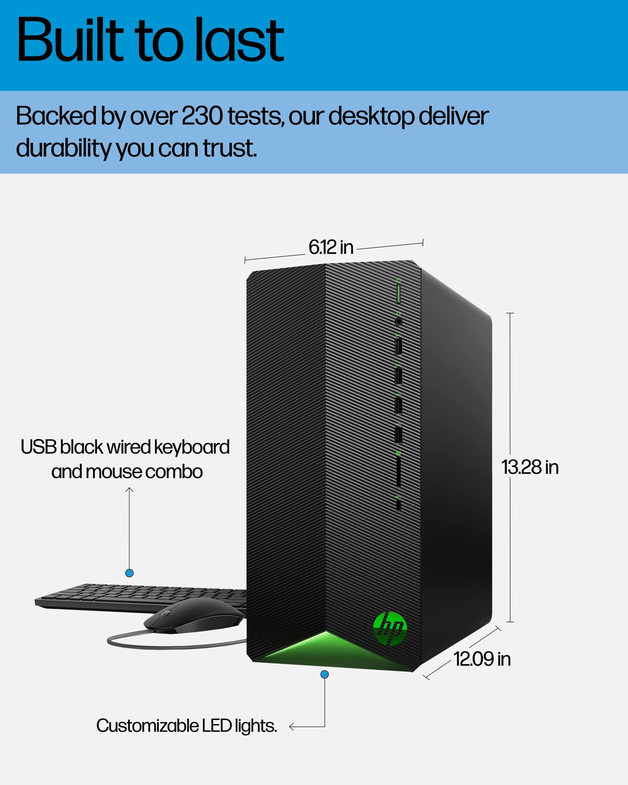 HP Pavilion Gaming Desktop, AMD Ryzen 7 5700G Processor, NVIDIA