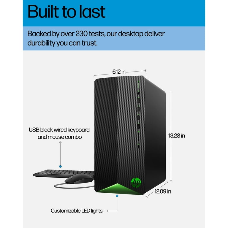HP Pavilion Gaming Desktop, AMD Ryzen 7 5700G Processor, NVIDIA