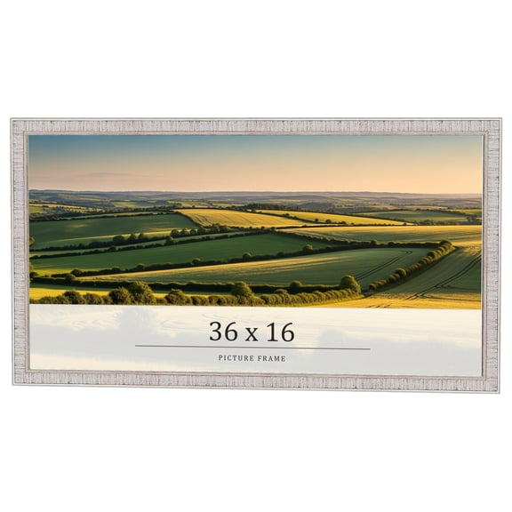 36x16 Frame White Real Wood Picture Frame Width 0.75 inches | Interior Frame Depth 0.5 inches |