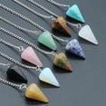 thumbnail image 3 of Natural Stone Quartz Agates Pendant Reiki Healing Cone Amethyst Charm Pendulum Pendants For Divination Dowsing Reiki Crystals, 3 of 5