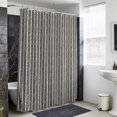 thumbnail image 4 of Black Botanical Shower Curtain - Water Repellent Fabric Shower Curtains Washable, Farmhouse Modern Striped Leaf Decorative Polyester Cloth Bathroom Curtains Modern Bath Decor 36"x72", 4 of 8