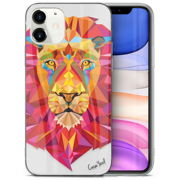 TPU Clear Case for iPhone 13 Pro Max with Lion Polygon design phone cover