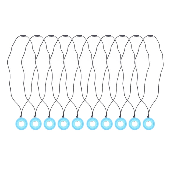 10 collares sensoriales para masticar, de silicona suave y segura, con colgante para masticar para niños, color azul oscuro