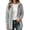 Gray, variant on Fancifize Women's Corduroy Collar Barn Jacket Long Sleeve Button Down Mid Length Utility Coat with Pockets,S-2XL