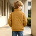 thumbnail image 6 of DJDLJWCJ Boys Winter Coat Fleece Lined Thicken Warm Quilted Jacket Solid Color Comforty Down Jacket Yellow Size 7, 6 of 9