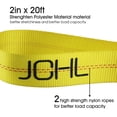 thumbnail image 4 of JCHL Correa de remolque de nailon con ganchos 2 x 20 cuerda de recuperación resistente para vehículos de coche, cuerda de remolque de capacidad de 20 000 libras para coche, camión, Jeep, ATV, SUV, 4 of 9