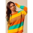 thumbnail image 2 of Multi Color Stripe Sweater with Ribbed Detail, 2 of 11