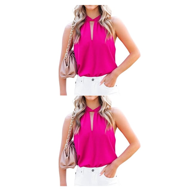 Qarigey Blusa sin mangas para mujer, camisa bonita para niñas, ropa de moda transpirable para baile de compras, Top elegante de verano blanco M Type5 NO5 Qarigey CBP251001