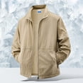 thumbnail image 2 of Stand Collar Women's Long Jacket Wind Resistant Button Front Hooded Coat for Outdoor, 2 of 7