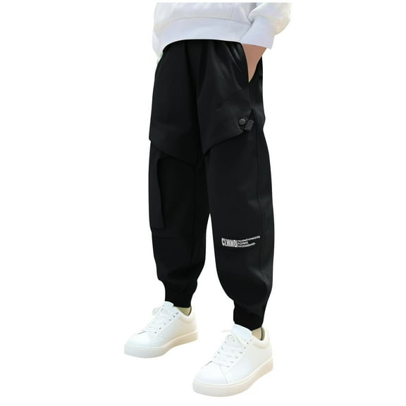 Nskgu Boys Cargo Pants Kids Stretch Hiking Pants Elastic Waist Lightweight Joggers for Kids