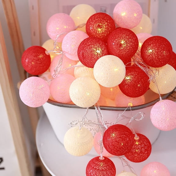 LINLIN LED Cotton Ball String Lights, Fairy Lights LED String Lights USB Indoor Outdoor Decorative Light for Home Party Christmas String Lights