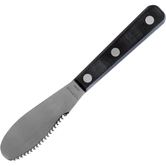 3" Sandwich Spreader, Wave Edge, Walnut or Noir Ultra Durable Handle - Noir