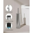 thumbnail image 4 of Toilet Brush and Holder Set, 2 Pack Stainless Steel Toilet Bowl Brush with Lid, Rust Proof Toilet Cleaner Brush with Caddy, Durable Bristles, Splash Proof, Ideal for Bathroom (Brushed Nickel), 4 of 7