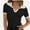 Black and white, variant on Womens V Neck T Shirts Short Sleeve Slim Fit POLO Tops Solid Color Trendy Summer Basic Tee T-Shirts